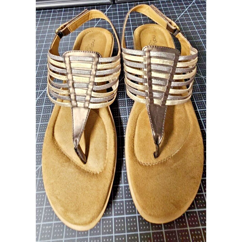 Soul Naturalizer Jette slingback textile+ faux leather metallic brown 7.5M